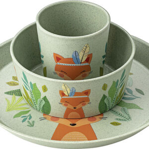koziol Geschirrset CONNECT HARRY 3er-Set Kleiner Teller+Schale+Becher Farbe organic green