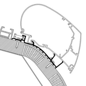 THULE Adapterschiene 500 cm für Dachmarkise Omnistor Serie 6 / 9, passend für Carthago C-Line ab 2014