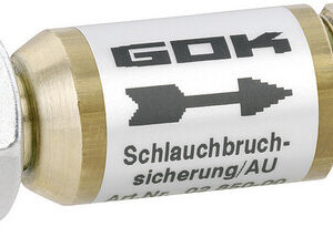 GOK Schlauchbruchsicherung 29 mbar G 1 / 4 LH-ÜM x G 1 / 4 LH-KN