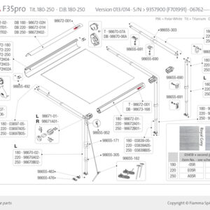 FIAMMA Rafter zu Markise F35 Pro Länge 250 cm