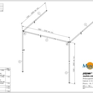piper Stahlgestänge 2-Bein 25 mm star