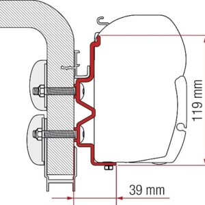 FIAMMA Adapter passend für Hymer Camp 500500 cm