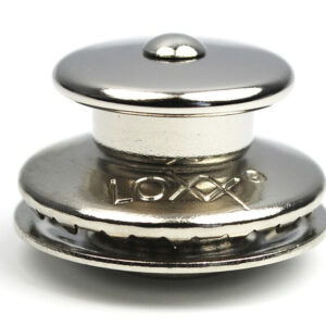 Loxx- Druckknopf Oberteil großer Kopf Inhalt 5 Stück Messing vernickelt