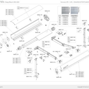 FIAMMA Frontblende 370 cm zu F65S schwarz, inkl. 2 Verschl.