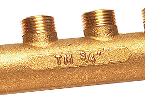 LILIE Frischwasserverteiler 3 Abgänge, Messing