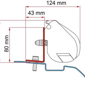FIAMMA Markisenadapter Kit passend für Nissan NV200 F35 Markise Farbe schwarz