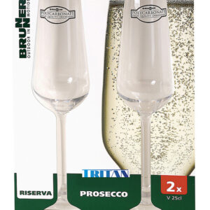 BRUNNER Prosecco Glas Riserva 2er-Set, 250 ml