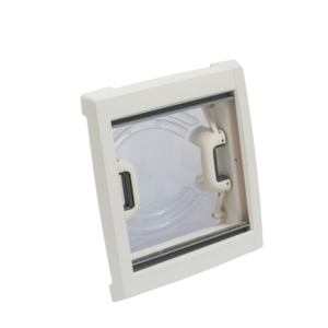 Dachhaube MPK VisionVent S pro 27 P Ausschnitt 28 x 28 cm Farbe cremeweiß Farbe rauchglas