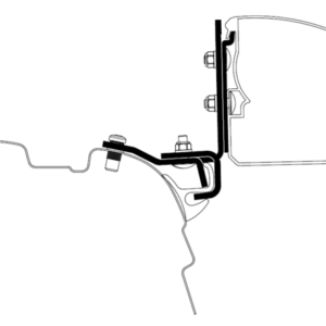 THULE Adapter zu Wandmarkise Omnistor 3200 VW T5/T6 Minivan Brandrup Rail (LHD)