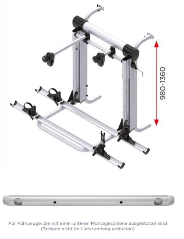 Fahrradträger BR-Systems Bike Lift Rail 12 V 2 Räder, Traglast 60 kg