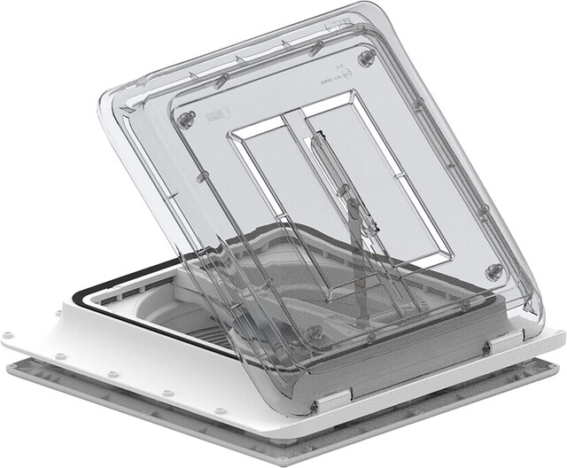 FIAMMA Dachlüfter Turbo Vent mit Thermostat Einbaumaß 40 x 40 cm Haube crystal – Bild 2