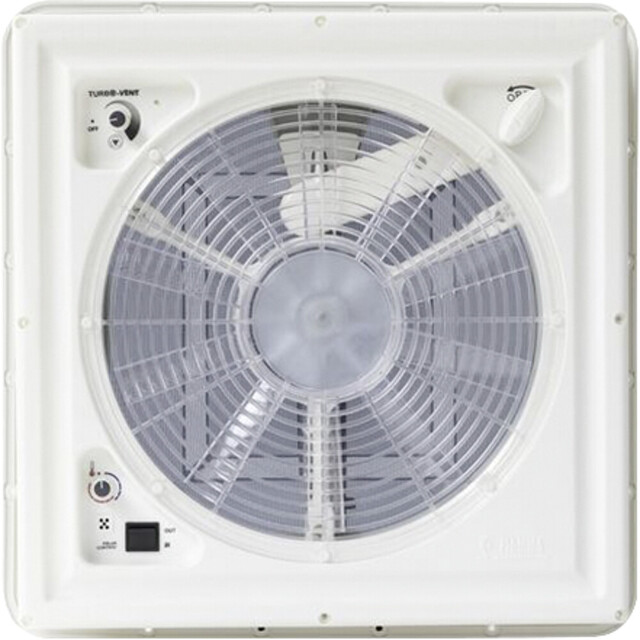 FIAMMA Dachlüfter Turbo Vent Premium mit Thermostat und Touch-Bedienelement Einbau- maß 40 x 40 cm Haube weiß – Bild 2