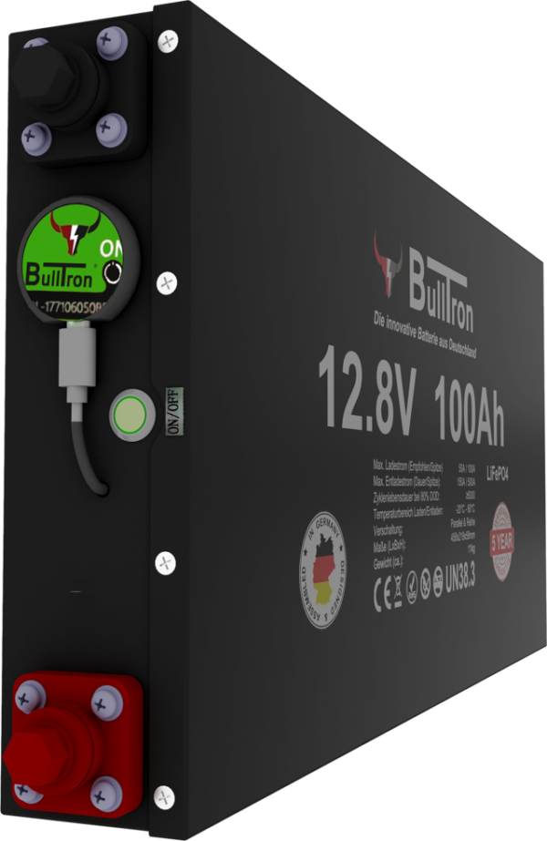Batterie BullTron Polar 100Ah Slim LiFePO4 12,8V Akku mit 150A BMS – Bild 3
