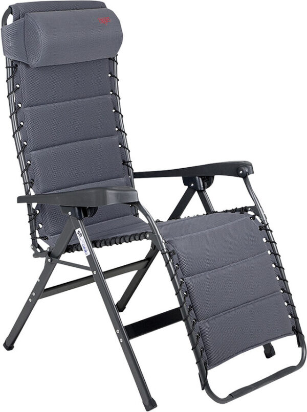 Relaxliege CRESPO mit verstellbarem Kopfpolster gepolstert, Farbe grau – Bild 2