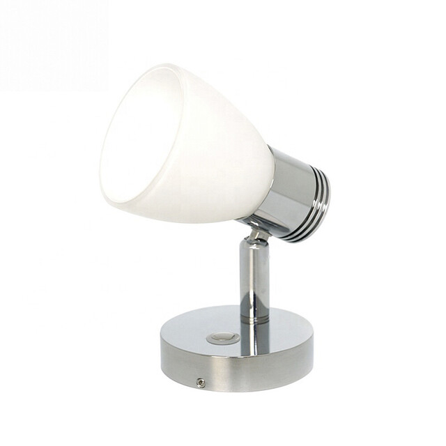 Jamara-LED LED Aufbauspot mit Glas 12 V 3 W 3000K mit Dimmschalter Farbe: silber
