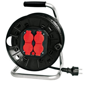 Weingärtner Kabeltrommel TOP-LINE 230 V / 16 A 4 x Schutzkontaktstecker mit Klappdeckel, 20 m Fb. schwarz