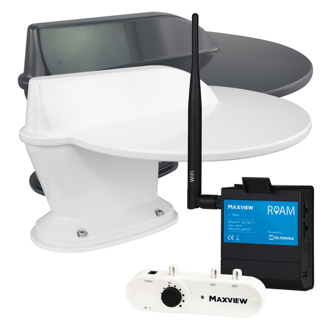 MAXVIEW Roam COMBO Antenne 4G/5G WiFi-Internet und terristische TV Antenne LTE/DVB, Farbe weiß