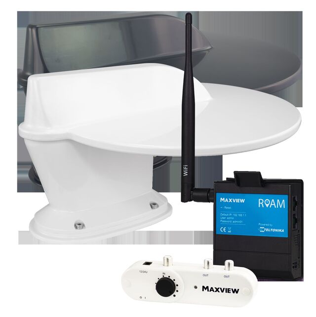 MAXVIEW Roam COMBO Antenne 4G/5G WiFi-Internet und terristische TV Antenne LTE/DVB, Farbe anthrazit
