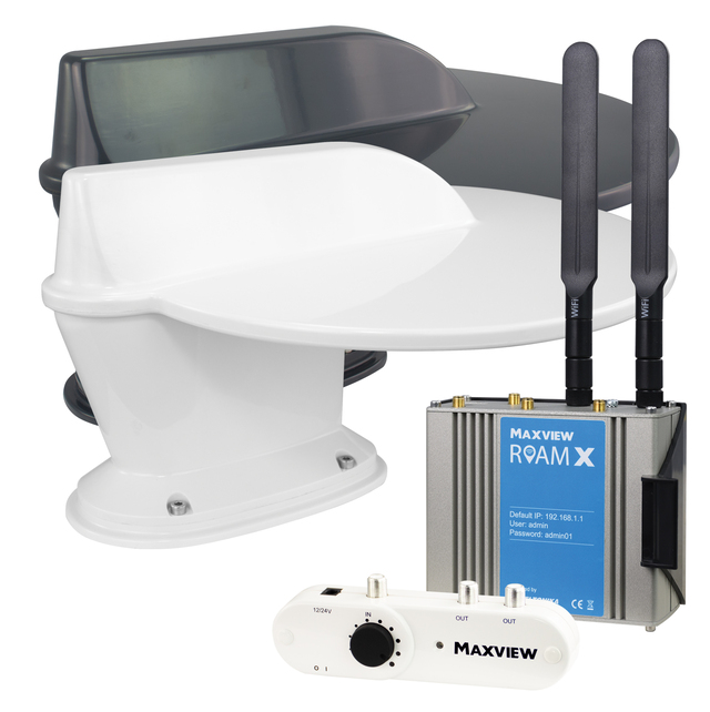 MAXVIEW Roam X COMBO Antenne 4G/5G WiFi-Internet und terristische TV Antenne LTE/DVB, Farbe weiß