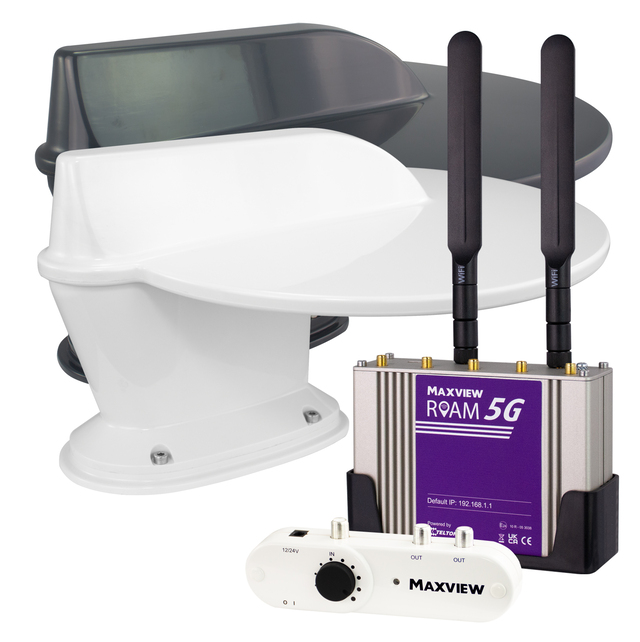 MAXVIEW Roam 5G COMBO Antenne 4G/5G WiFi-Internet und terristische TV Antenne LTE/DVB, Farbe weiß