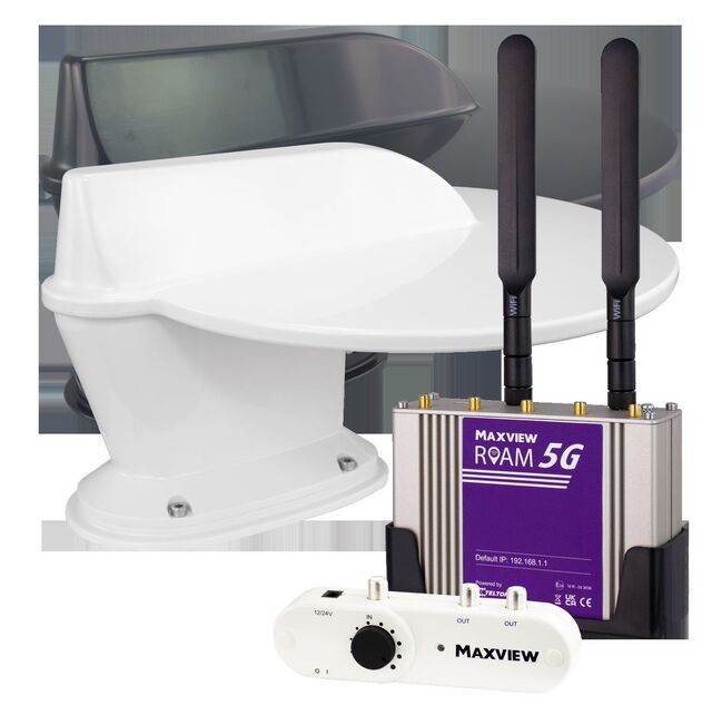MAXVIEW Roam 5G COMBO Antenne 4G/5G WiFi-Internet und terristische TV Antenne LTE/DVB, Farbe anthrazit