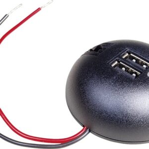 PRO CAR Runde Aufbau-Power USB Doppelsteckdose PRO CAR 2 x USB-A / 12 - 24 V