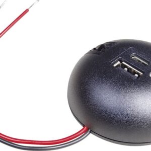 PRO CAR Runde Aufbau-Power USB Doppelsteckdose PRO CAR 1 x USB-C + 1 x USB-A / 12 - 24 V