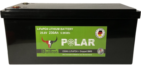 Batterie BullTron Polar 230 Ah LiFePO4 25,6 V Akku mit Doppel-BMS, Bluetooth App, aktiver Balancer und Heizung