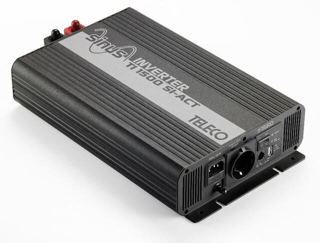 TELECO Sinus-Wechselrichter TI 1500 SI-ACT-RAL 7016 mit 12 V Anschlusskabel