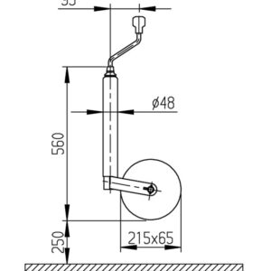 Stützrad Al-Ko Plus 215 x 65 mm Vollgummi/Kunststofffelge