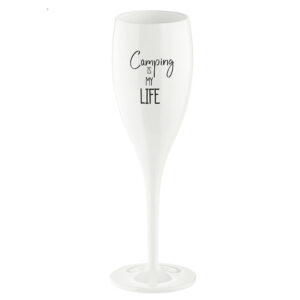 koziol Sektglas CHEERS No. 1 Superglas 100 ml Camping is my life Farbe cotton white