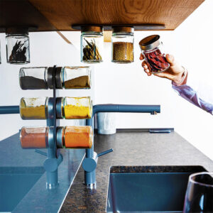 Feinkost-Magnetgläser silwy CLASSY 3er-Set + Magnetleiste 3 Kristallgläser + 3 Pads 192 ml Farbe schwarz