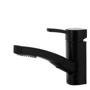 Comet Einhebelmischer CAPRI, mattschwarz auszb. Duschauslauf CAPRI Befestigungsset