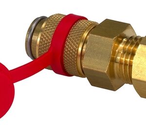 Gaskupplung ohne Stecktülle SRV 8 mit roter Schutzkappe