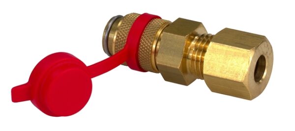 Gaskupplung ohne Stecktülle SRV 8 mit roter Schutzkappe