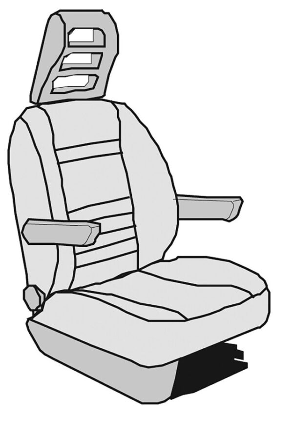 Sitzbezug Isri Atessa Sitz Basis passend für Ducato 09/2006 - 2005/13 6 Velours 2-teilig Farbe anthrazit