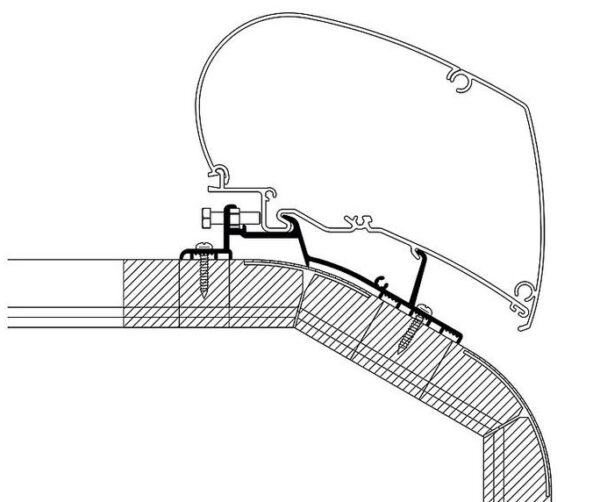 Roof Adapter passend für LMC Explorer Cruiser 2018 550 cm