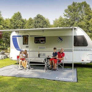 Sackmarkise Fiamma Caravanstore 440 XL 448 x 250 cm Tuch Fb. royal blue
