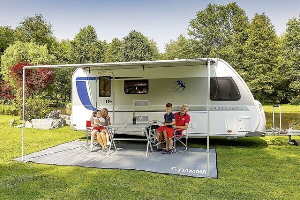Sackmarkise Fiamma Caravanstore 440 XL 448 x 250 cm Tuch Fb. royal blue