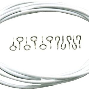 Gardinenspirale Heusser productss mit 10 Haken und 10 Ösen, 10 m Farbe weiß