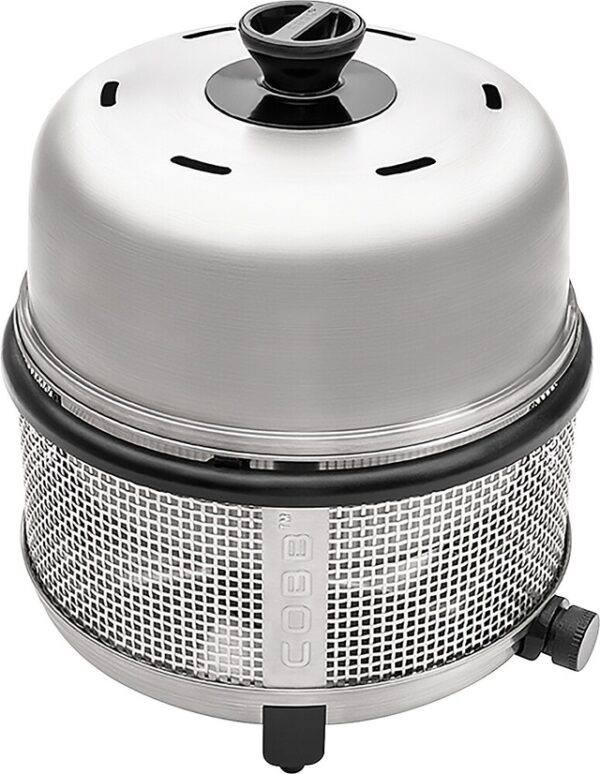Grill COBB Premier+ Gasgrill Deluxe 30 mbar inkl. Grillplatte Griddle Plus+ Farbe silber