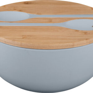 Salatschüssel BRUNNER Greenkick mit Bambusdeckel Durchm. 25 cm Farbe grau