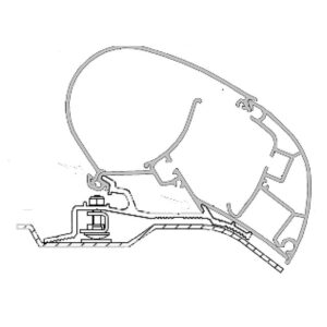 Adapter zu Dachmarkise PerfectRoof2000 + 2500 375 cm passend für Ducato / Jumper / Boxer ab 2006