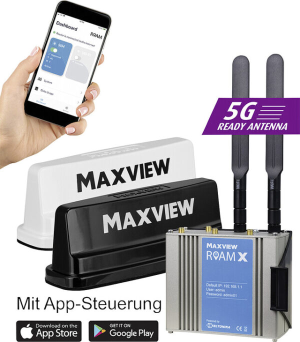 Antenne und Router MAXVIEW Roam Campervan X Farbe weiß