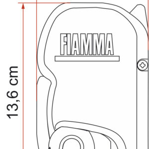 Wandmarkise FIAMMA F45 S ohne Standardhalterung 450 x 250 cm Tuch Fb. royal grey Gehäuse Fb. deep black