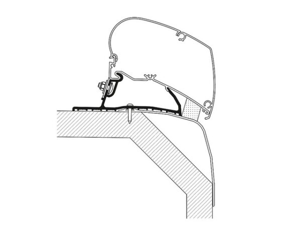 Markisenadapter THULE passend für Laika Kreos für Dach- Markise  Omnistor 6300 / 9200 3 teilig