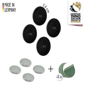 Magnet-POWER-Bundle silwy BLACK Fb. schwarz 12-tlg. Set _je 4 Magnete, Pads und Klebepunkte_