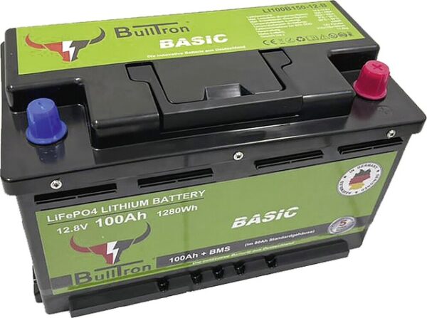 Batterie BullTron Basic 100 Ah LiFePO4 12,8 V Akku mit 100 A BMS und passivem Balancer