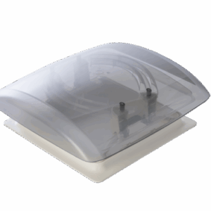 Dachhaube MPK Vision Vent S eco 2753 Ausschnitt 280 x 280 mit Netz u. Rollo, Fb. weiß, Haube Rauchglas, DS 46-72 mm