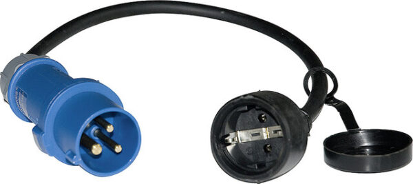 Stecker CEE auf Schukokupplung Kabellänge 0,5 m mit Kontrollleuchte